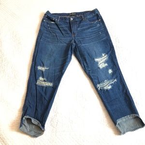 Abercrombie signature raw hem distressed jeans
